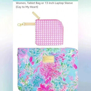 Lilly Pultzier Splendor in the sand Lap Top case & charger pouch NWT 4 Available